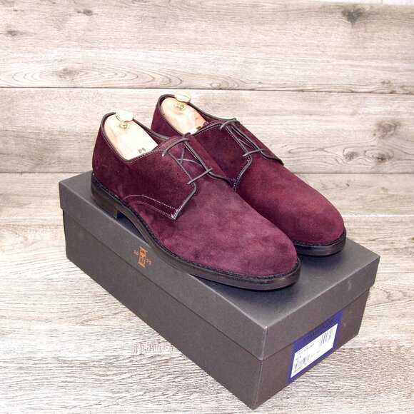 *NIB* $345 Allen Edmonds NOMAD Plain Toe 10.5 D Burgundy Suede * add $15 Trees - Picture 12 of 13